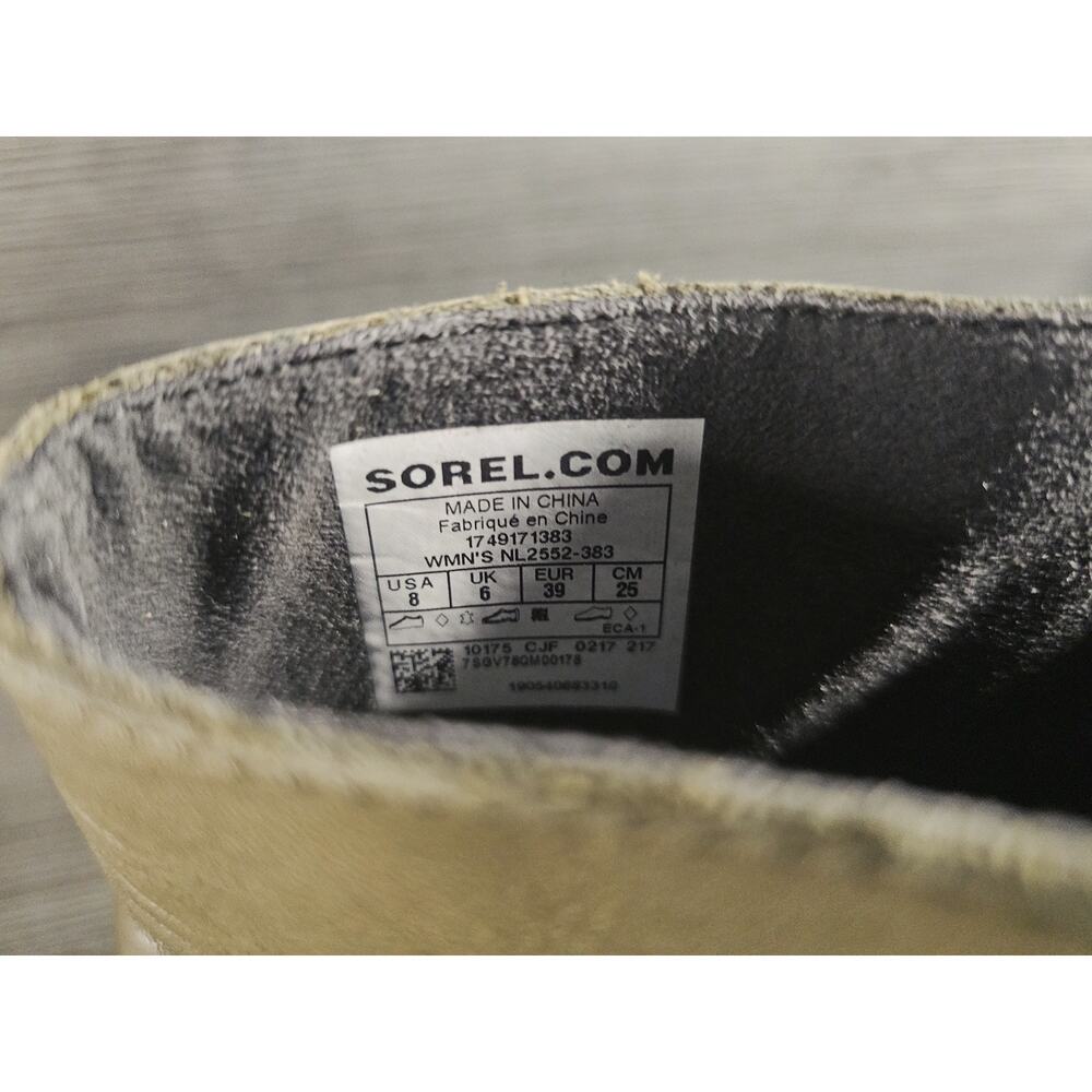 Sorel Dacie Women’s Olive Green Platform Leather Boots Size 8 - Picture 10 of 10